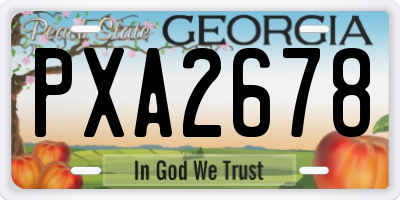 GA license plate PXA2678