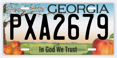GA license plate PXA2679