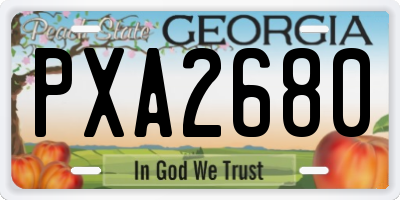 GA license plate PXA2680