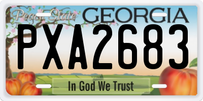 GA license plate PXA2683