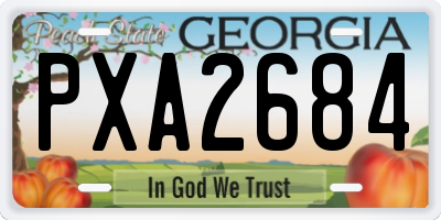 GA license plate PXA2684