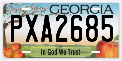 GA license plate PXA2685