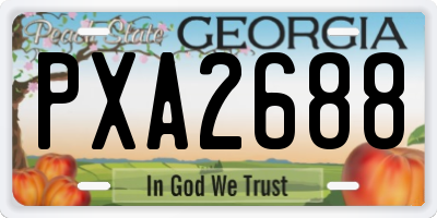 GA license plate PXA2688