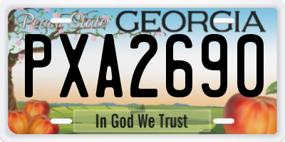 GA license plate PXA2690