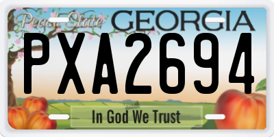 GA license plate PXA2694