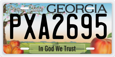 GA license plate PXA2695