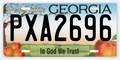 GA license plate PXA2696