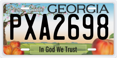 GA license plate PXA2698