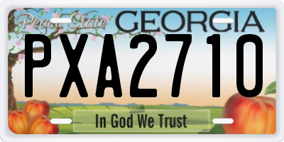 GA license plate PXA2710
