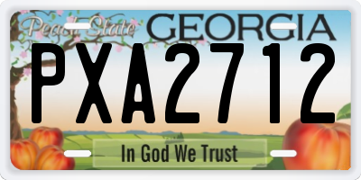 GA license plate PXA2712