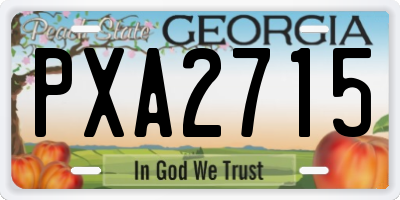 GA license plate PXA2715