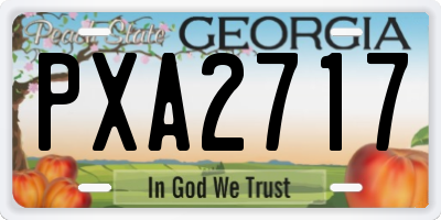 GA license plate PXA2717