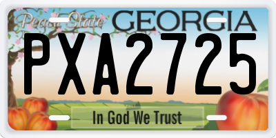 GA license plate PXA2725