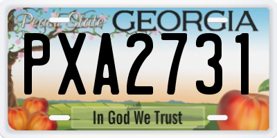 GA license plate PXA2731