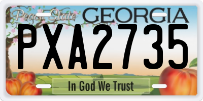 GA license plate PXA2735