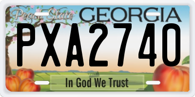 GA license plate PXA2740