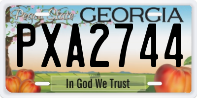 GA license plate PXA2744