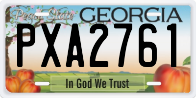 GA license plate PXA2761