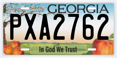 GA license plate PXA2762