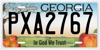 GA license plate PXA2767