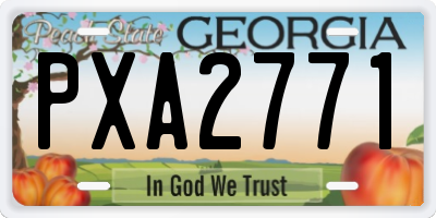 GA license plate PXA2771