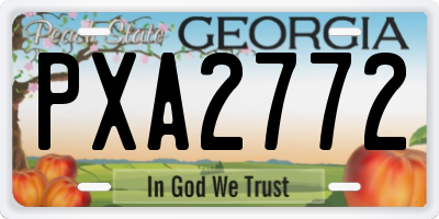 GA license plate PXA2772