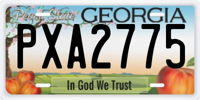 GA license plate PXA2775