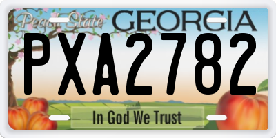 GA license plate PXA2782
