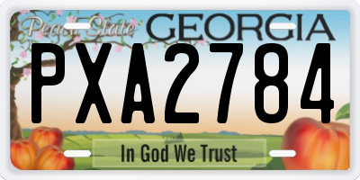 GA license plate PXA2784