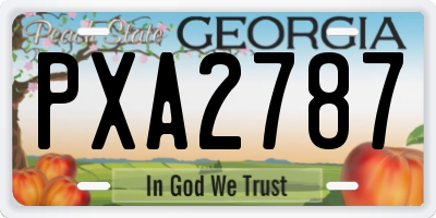 GA license plate PXA2787