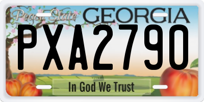 GA license plate PXA2790