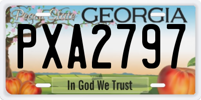 GA license plate PXA2797