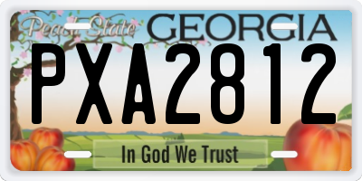 GA license plate PXA2812