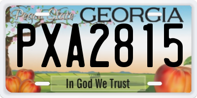 GA license plate PXA2815