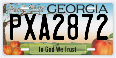 GA license plate PXA2872