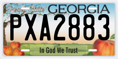 GA license plate PXA2883