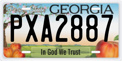GA license plate PXA2887