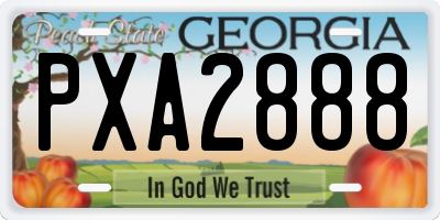 GA license plate PXA2888