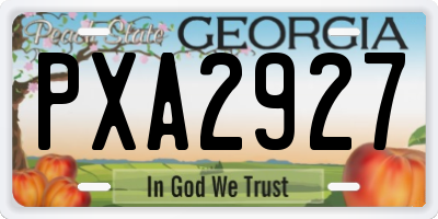 GA license plate PXA2927