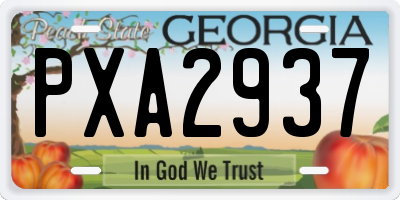 GA license plate PXA2937