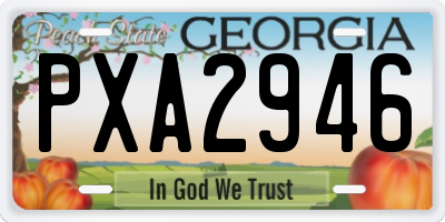 GA license plate PXA2946