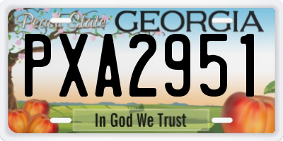 GA license plate PXA2951