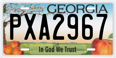 GA license plate PXA2967
