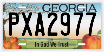 GA license plate PXA2977