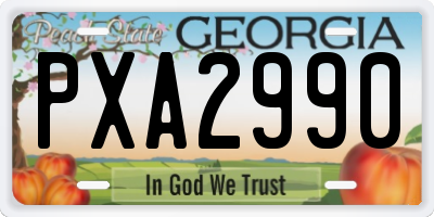 GA license plate PXA2990