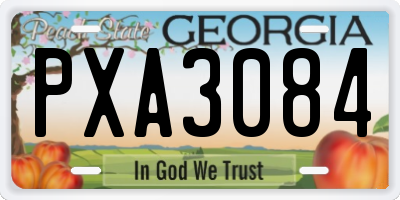 GA license plate PXA3084