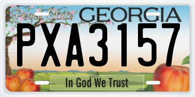 GA license plate PXA3157