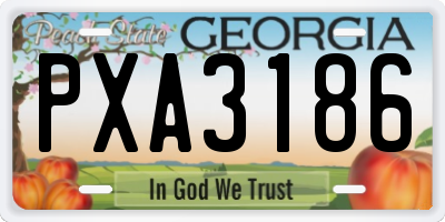 GA license plate PXA3186