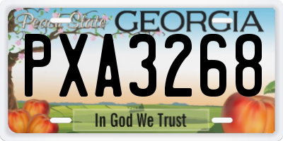 GA license plate PXA3268