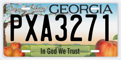 GA license plate PXA3271